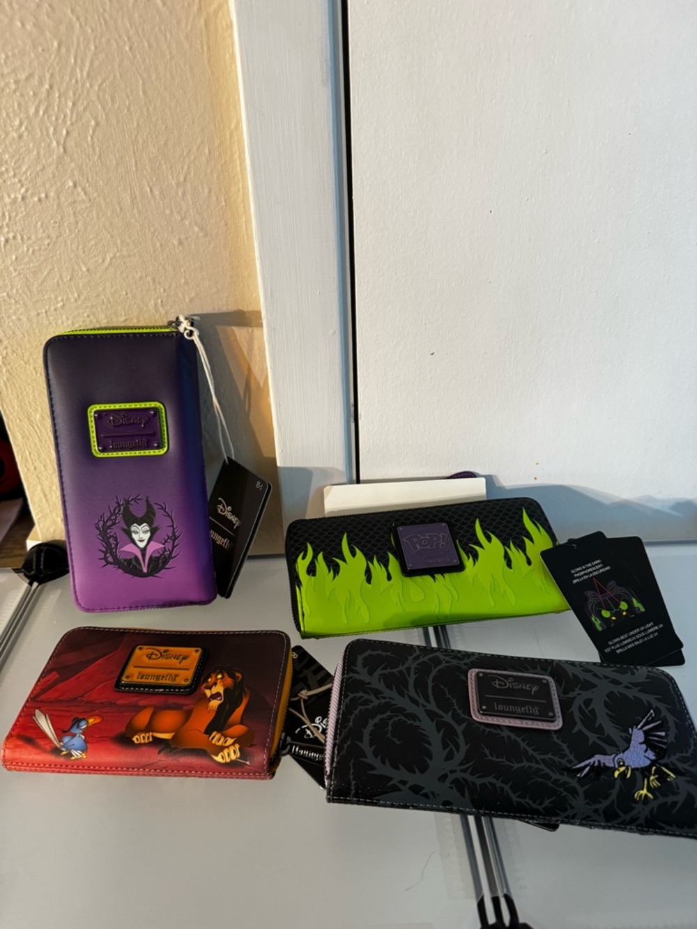 Loungefly Villains Wallets - Black, Neon Green, Purple & Red Accents - Picture 4 of 6